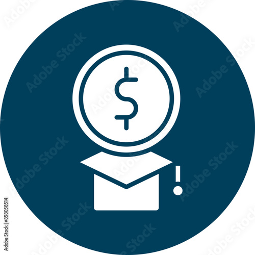 Education Cost Vector Glyph Circle Icon