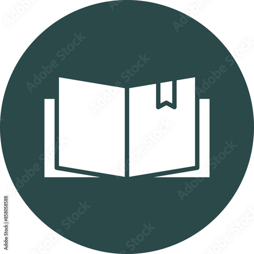 Textbook Vector Glyph Circle Icon