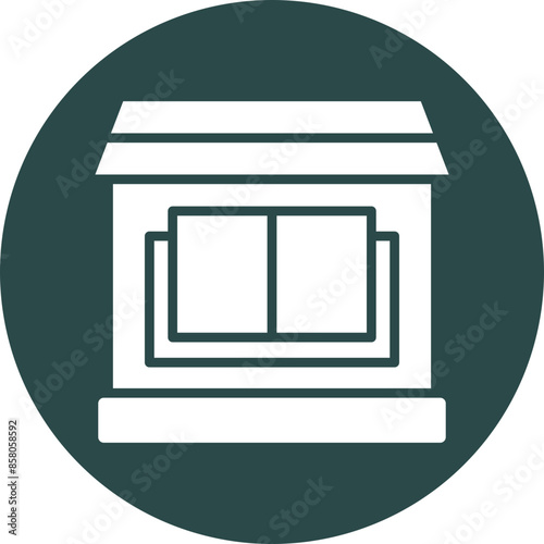 Library Vector Glyph Circle Icon