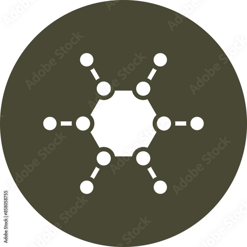 Hydrocarbon Vector Glyph Circle Icon Design