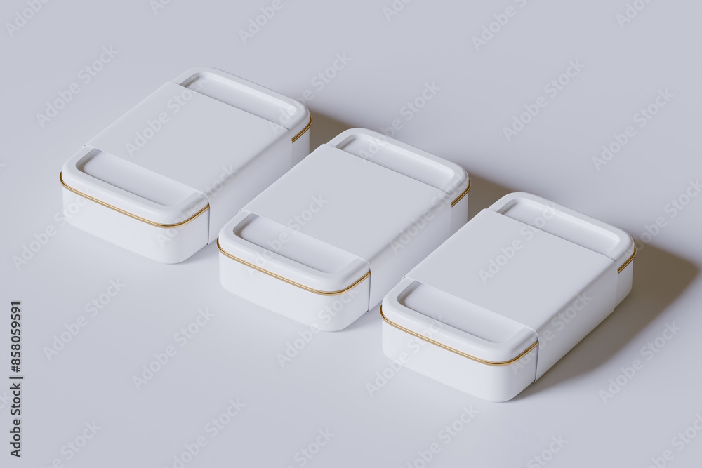 Packaging box white color with blank label