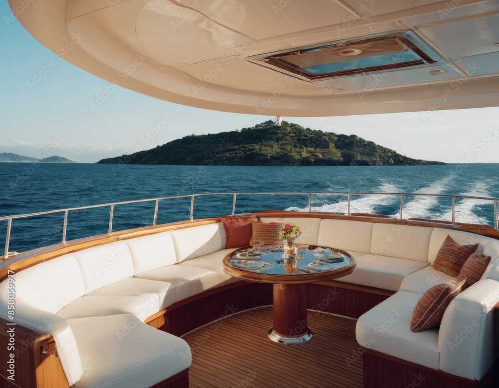 Fototapeta premium Una spaziosa sala da pranzo con un lungo tavolo in legno pregiato, sedie imbottite e un'illuminazione elegante a sospensione. 