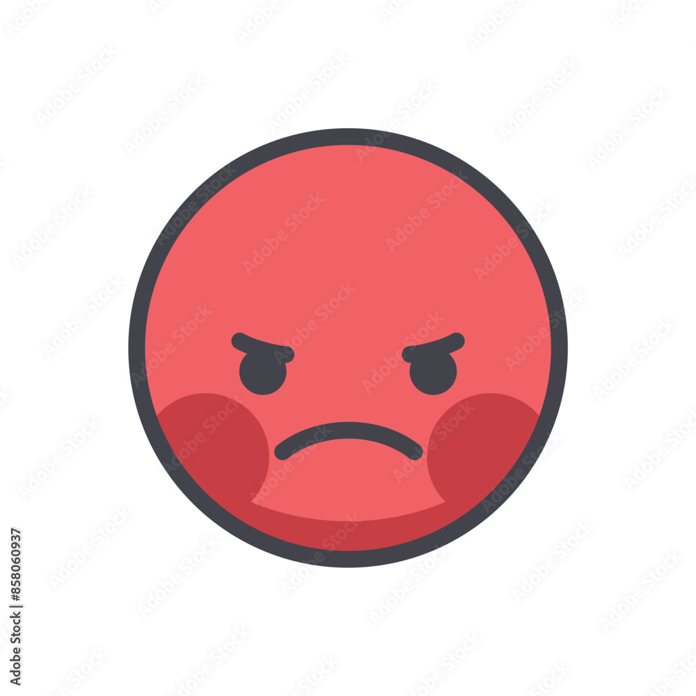 Indignant emoji cartoon vector isolated illustration Indignant emoji cartoon vector isolated illustration