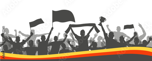 Soccer Fans black silhouette set