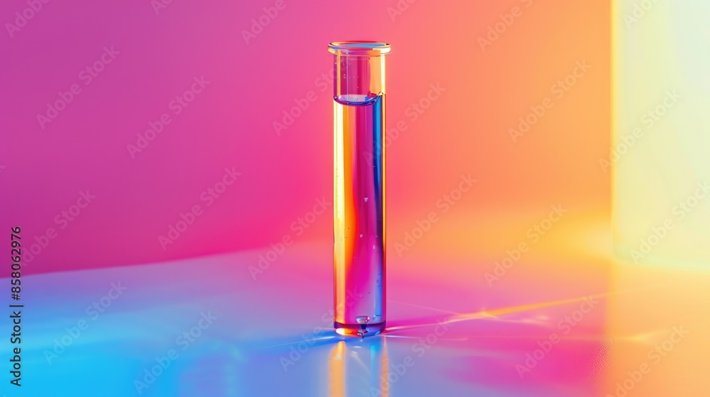 Test tube experiment on bright background