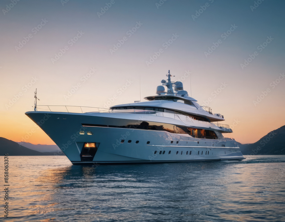 Un lussuoso yacht bianco ancorato in una baia tranquilla, con linee eleganti e design moderno.
Un lussuoso yacht bianco ancorato in una baia tranquilla, con linee eleganti e design moderno.