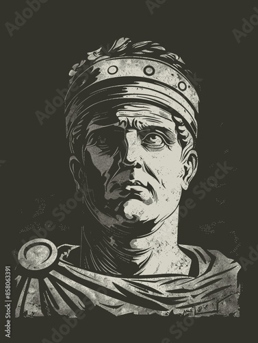 Portrait of the famous roman emperor Alexander III. Vector illustration.