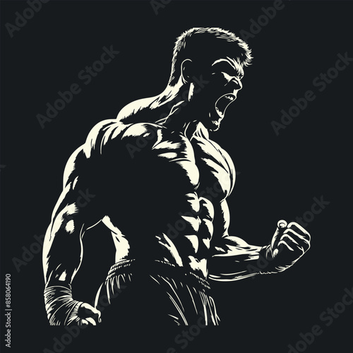 Gym Fitness Muscle man bodybuilder vector silhouette EPS10 Bundle file, Generative Ai