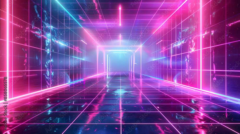 Abstract neon grid Abstract neon grid