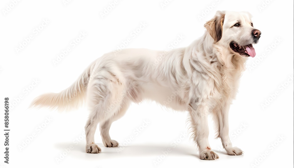 Armenian gampr dog breed standing on white background, Ai Generated Armenian gampr dog breed standing on white background, Ai Generated