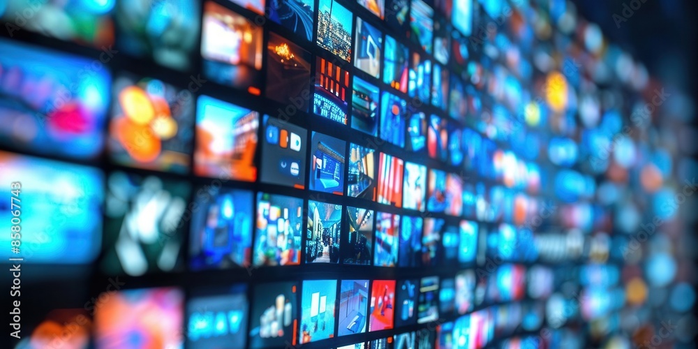 Evolving Digital Media Landscape. Modern technology and content creation concept Evolving Digital Media Landscape. Modern technology and content creation concept
