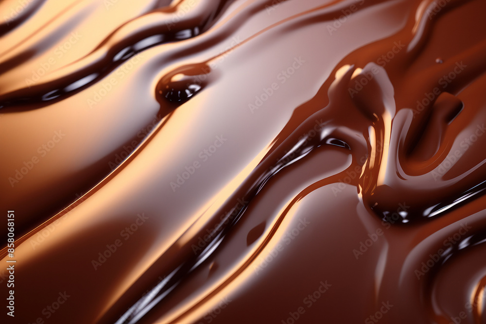 Processed collage of melted liquid chocolate texture. Background for banner, backdrop or texture