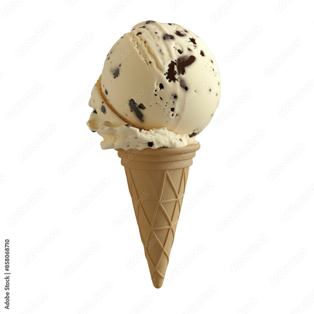Isolated transparent background with a serving of cookie-flavored ice cream. Isolated transparent background with a serving of cookie-flavored ice cream.