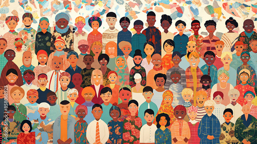 A Celebration of Diverse Faces - This image beautifully captures the essence of World Population Day, showcasing a rich mosaic of cultural diversity and unity