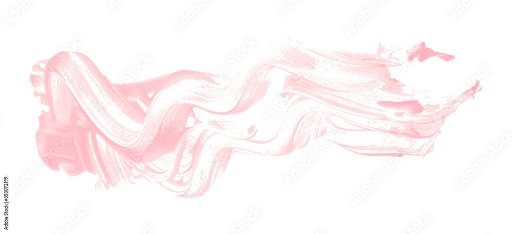 Fototapeta premium Pink brush strokes isolated on transparent background.