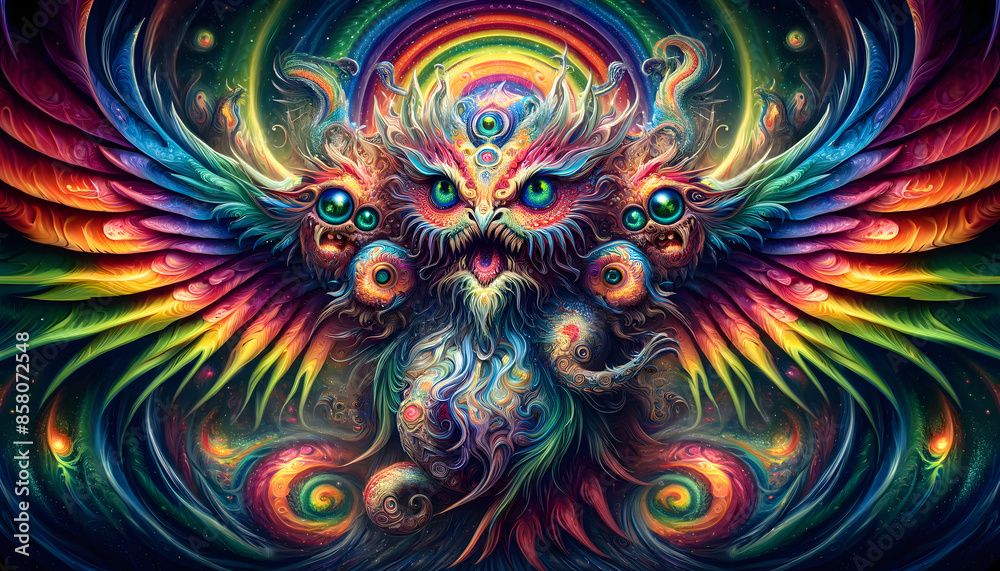 Colorful psychodelic animal chybrid