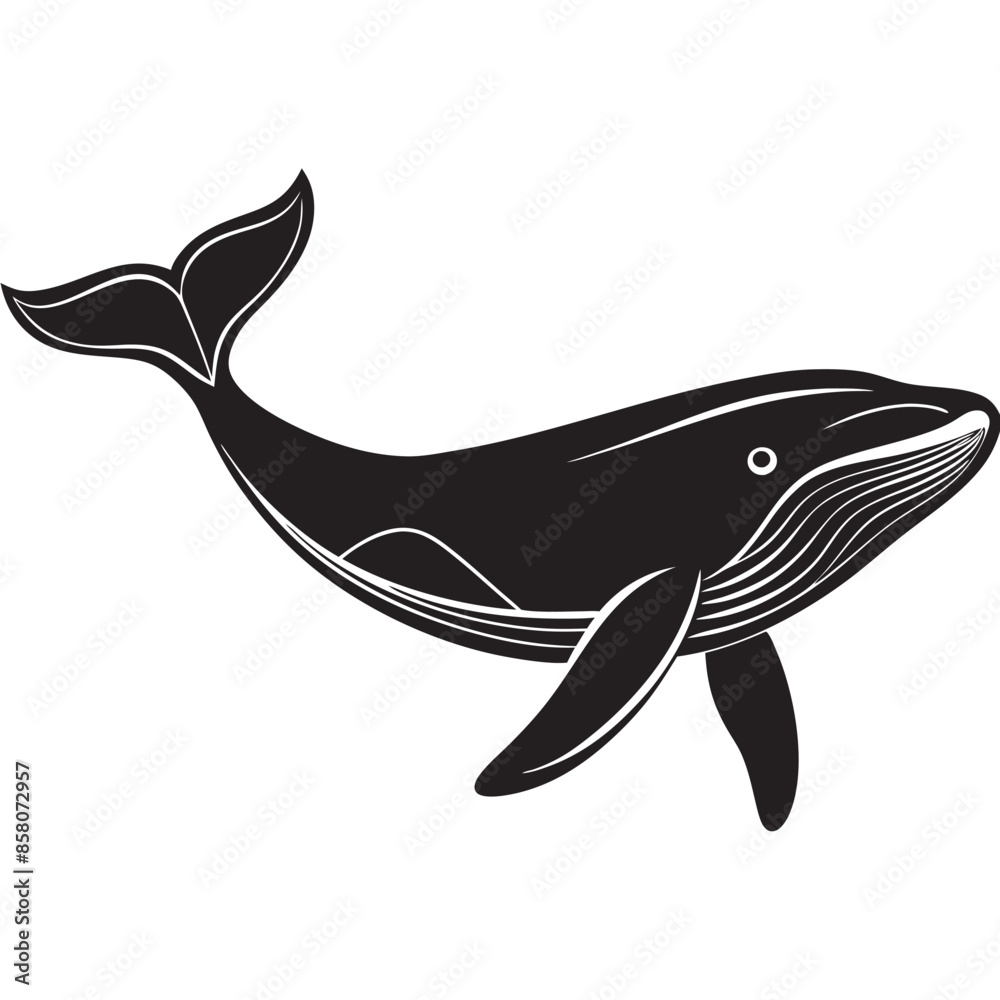 Fototapeta premium illustration of a cartoon whale
