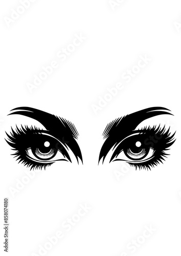 Cute girls eyes SVG, Brows SVG, Eyelashes SVG, Girl SVG, Makeup SVG, Beautiful SVG, Look SVG, Girls Eyes Silhouette, Eyes Vector, Clipart, Cut file for Cricut SVG, JPG, PNG