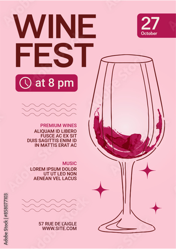 Vector template for brochure, flyer, poster, wine fest