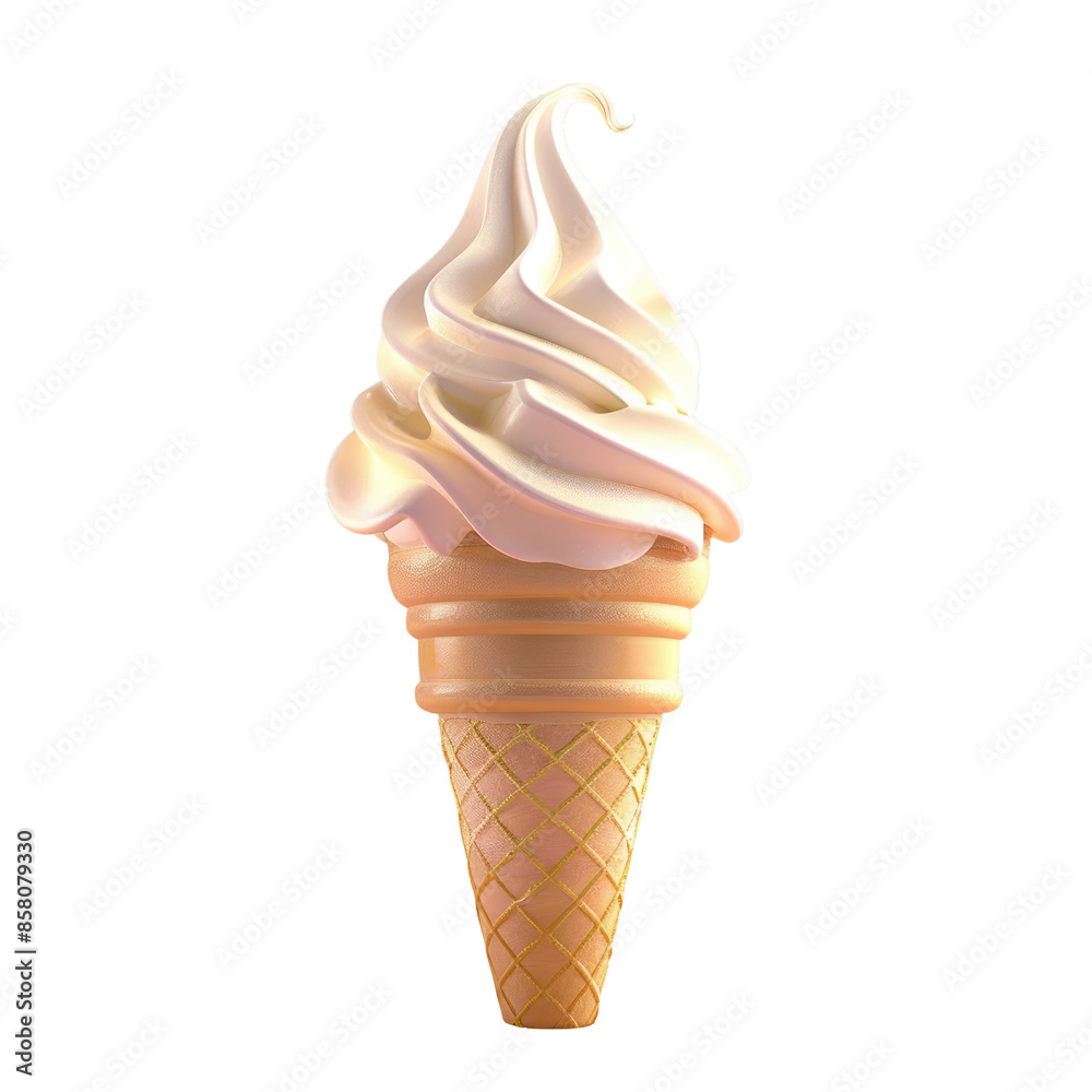 Soft serve ice cream twirling in a cone Soft serve ice cream twirling in a cone