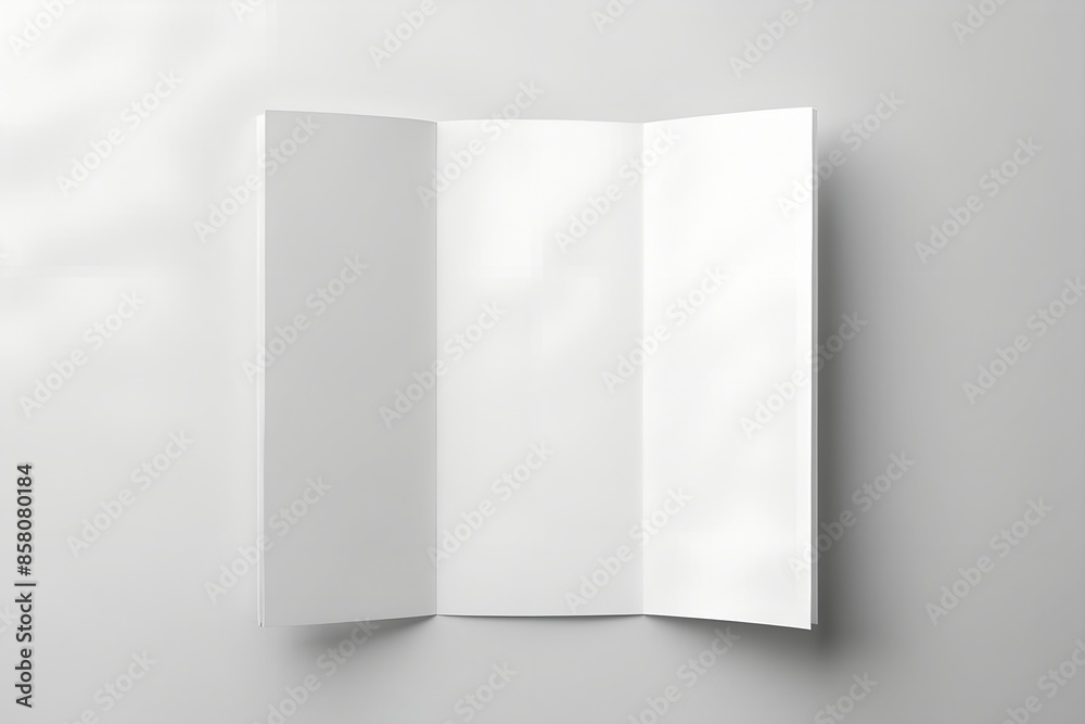 Clean brochure blank mockup on white background, brochure, bifold, blank, template, mockup, design