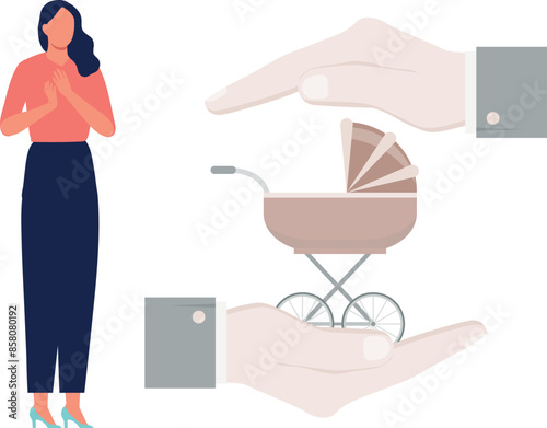 The girl is telling about baby care.