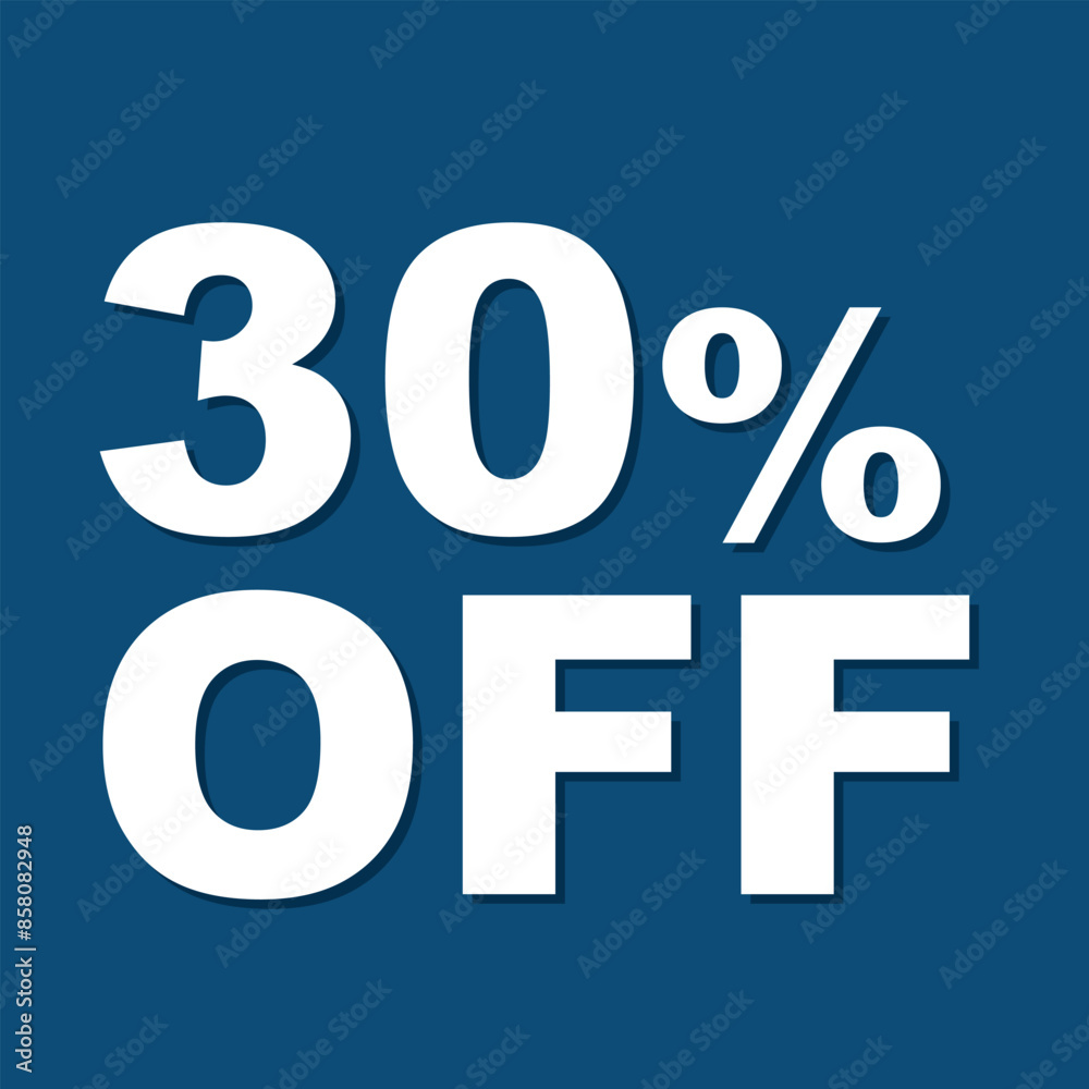 30 percent price off icon. Sale label or tag. Discount badge or sticker design element. . isolated on blue background. Vector illustration. EPS 10/AI
30 percent price off icon. Sale label or tag. Discount badge or sticker design element. . isolated on blue background. Vector illustration. EPS 10/AI