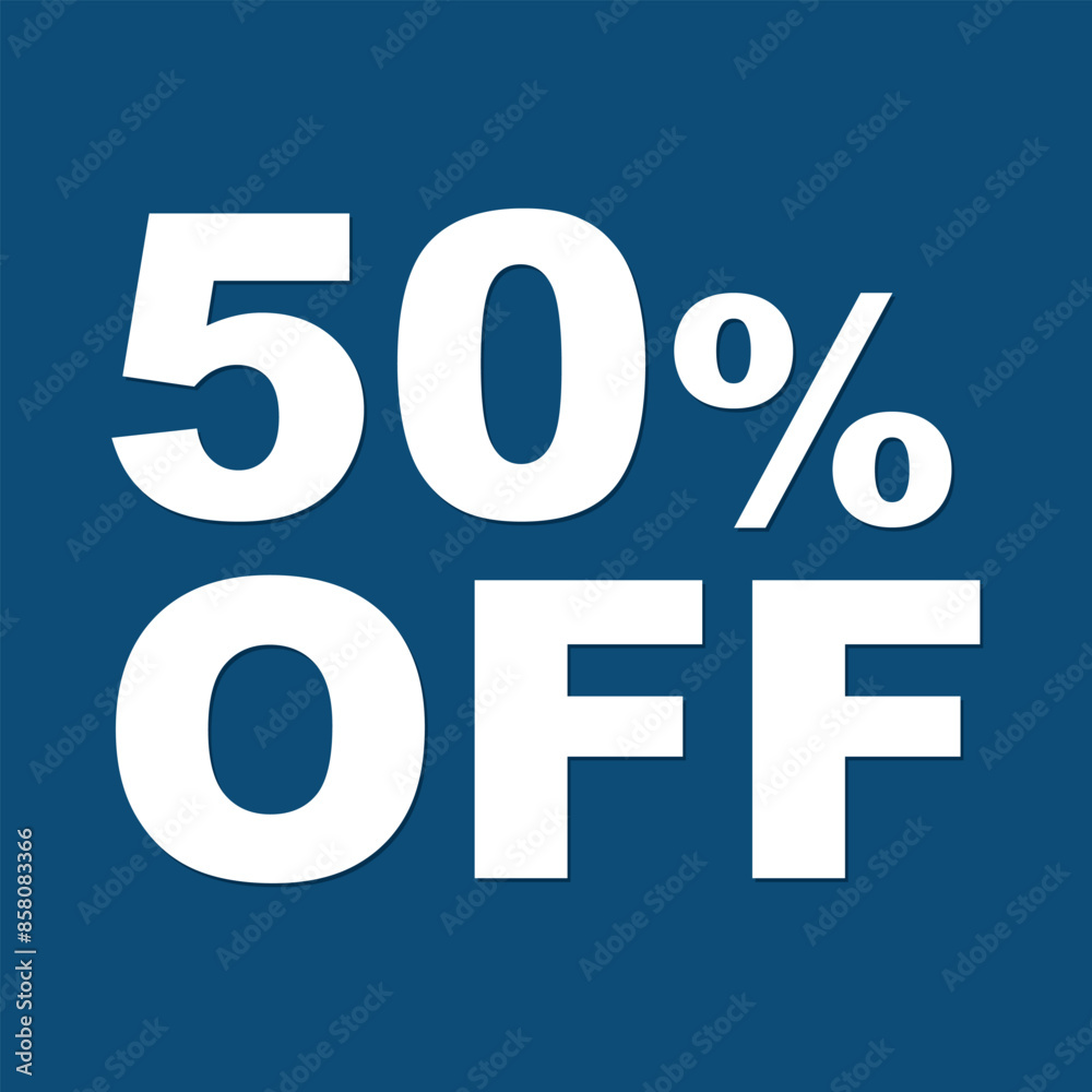 50 percent price off icon. Sale label or tag. Discount badge or sticker design element. . isolated on blue background. Vector illustration. EPS 10/AI
50 percent price off icon. Sale label or tag. Discount badge or sticker design element. . isolated on blue background. Vector illustration. EPS 10/AI