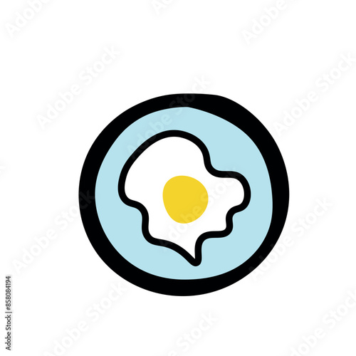  Vector omelet icon isolated on white background. 
