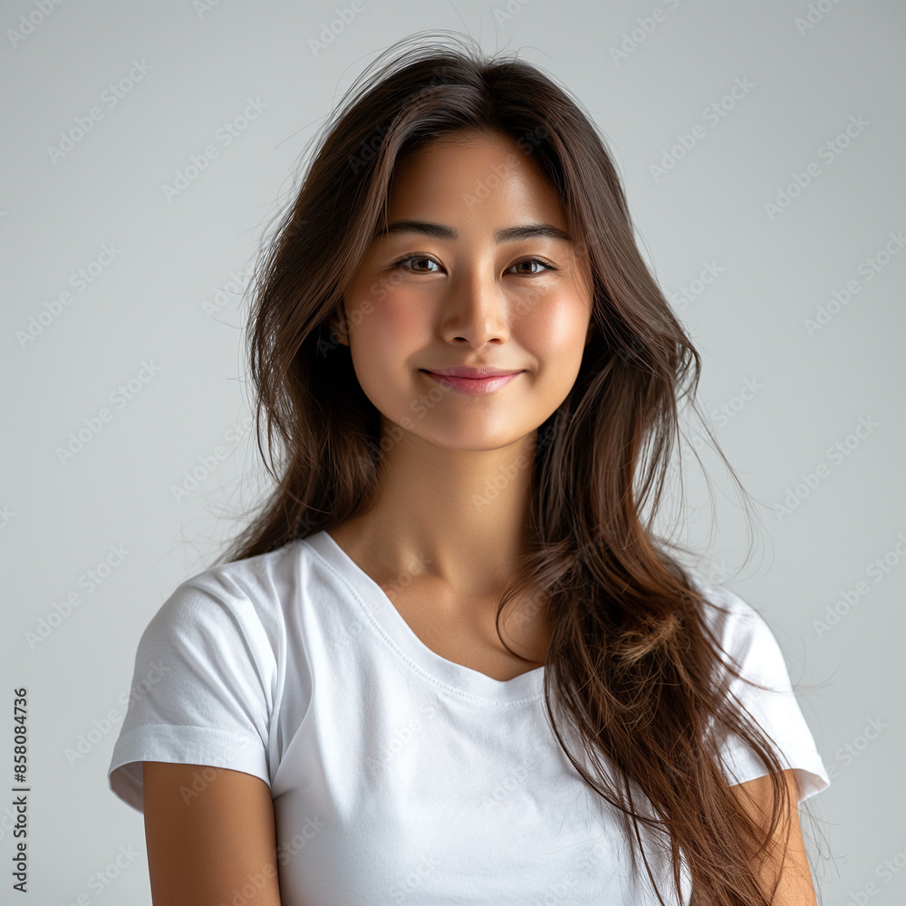 Portrait of a beautiful young asian woman smiling at camera. Portrait of a beautiful young asian woman smiling at camera.