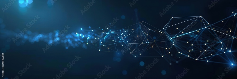 Abstract Network Connection with Glowing Lights Abstract Network Connection with Glowing Lights