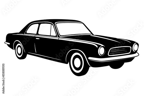 Silhouette vintage car vector, old car vector graphic.