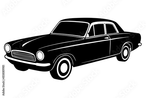 Silhouette vintage car vector, old car vector graphic.