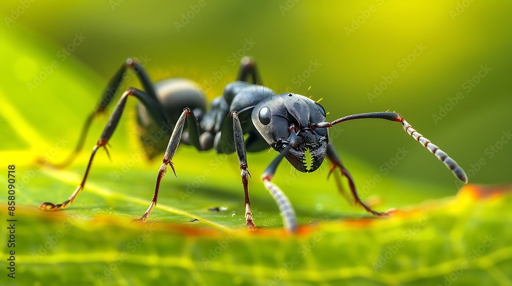 Formica fusca common black ant insect autom leave