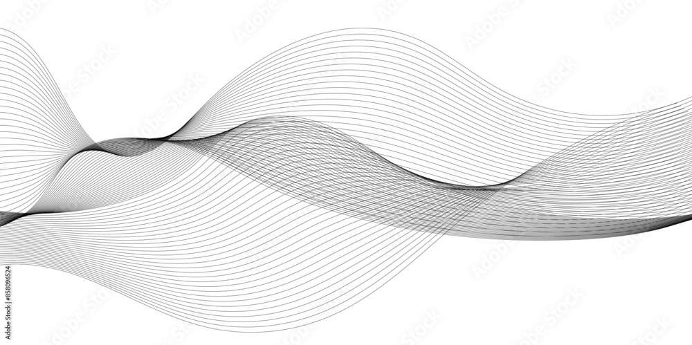 Technology and business wave lines on transparent background. Vector curve wave line seamless pattern. Gray curved line for banner design and frequency sound wave line. Future technology concept. Technology and business wave lines on transparent background. Vector curve wave line seamless pattern. Gray curved line for banner design and frequency sound wave line. Future technology concept.