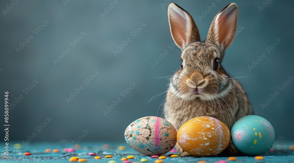 Easter Day has cute eggs and bunnies, flowers, patterns, and a white background. Easter Day has cute eggs and bunnies, flowers, patterns, and a white background.