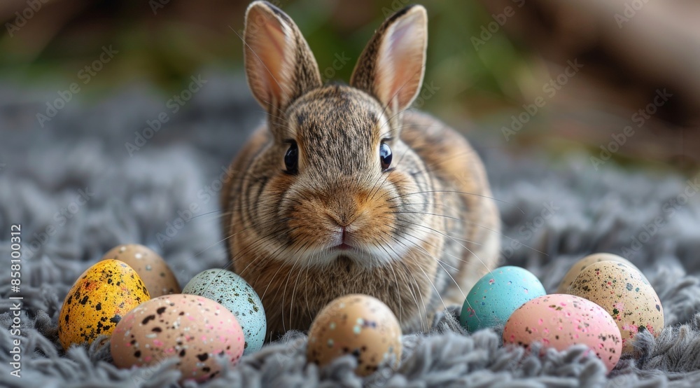 Easter Day has cute eggs and bunnies, flowers, patterns, and a white background. Easter Day has cute eggs and bunnies, flowers, patterns, and a white background.