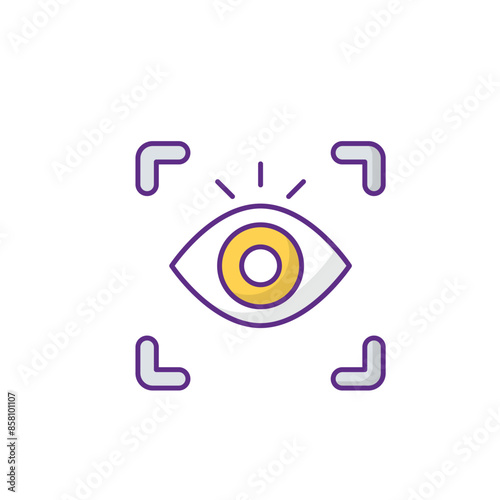 biometric symbols icon design with white background stock illustration