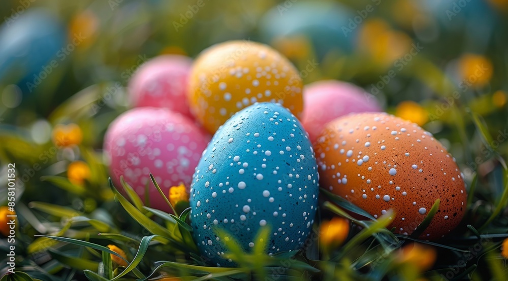 Easter Day has cute eggs and bunnies, flowers, patterns, and a white background. Easter Day has cute eggs and bunnies, flowers, patterns, and a white background.