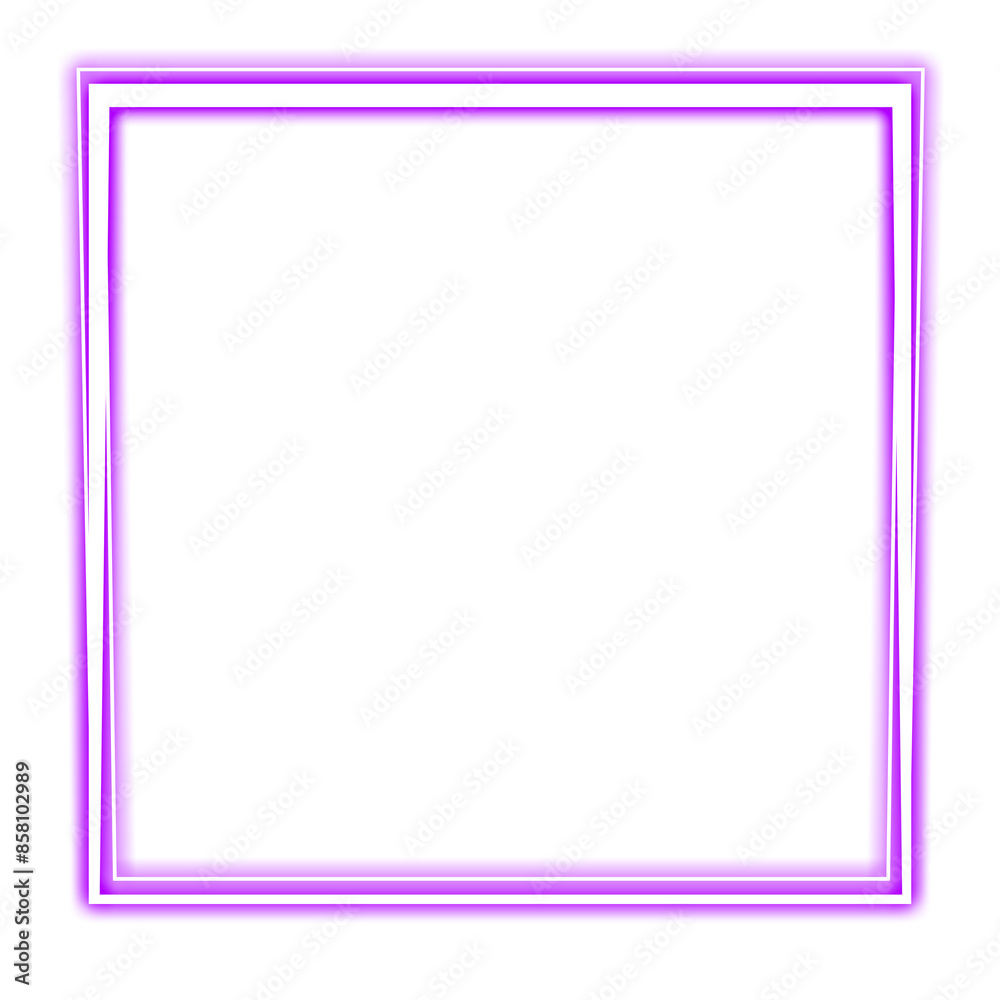 purple square frame and light neon purple square frame and light neon