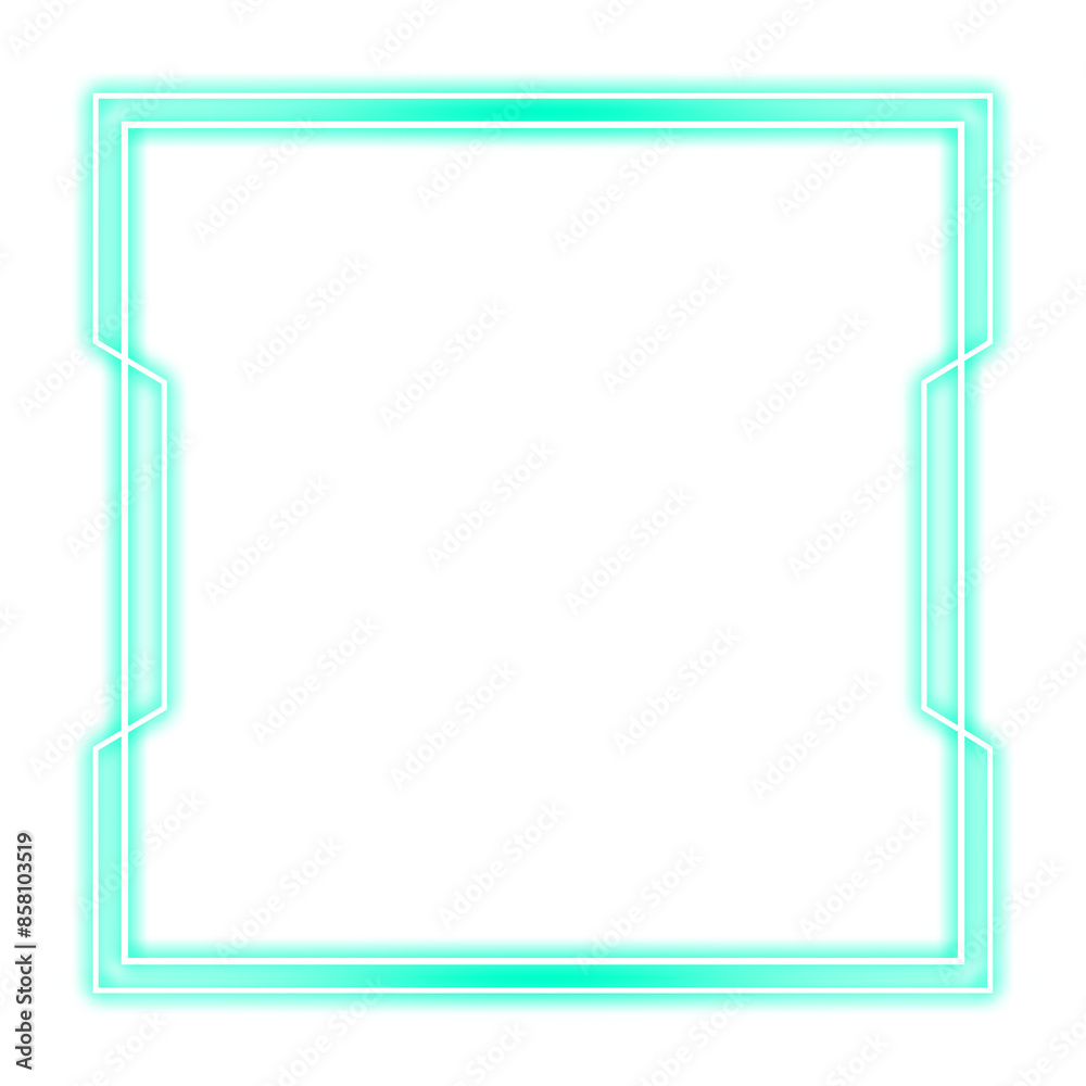green mint square frame and light neon green mint square frame and light neon
