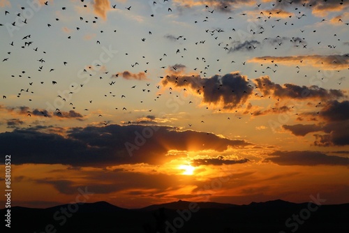 sunset in the mountains