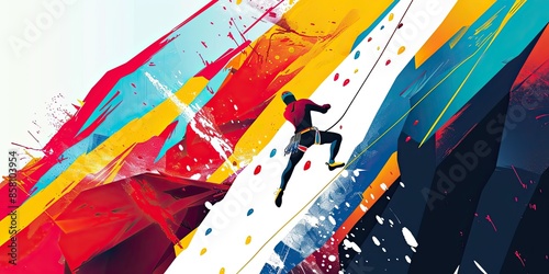 Abstract Mountain Climbing Digital Art