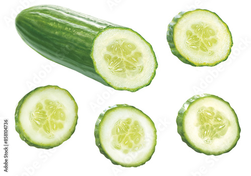 Salatgurke, teilweise in Scheiben geschnitten