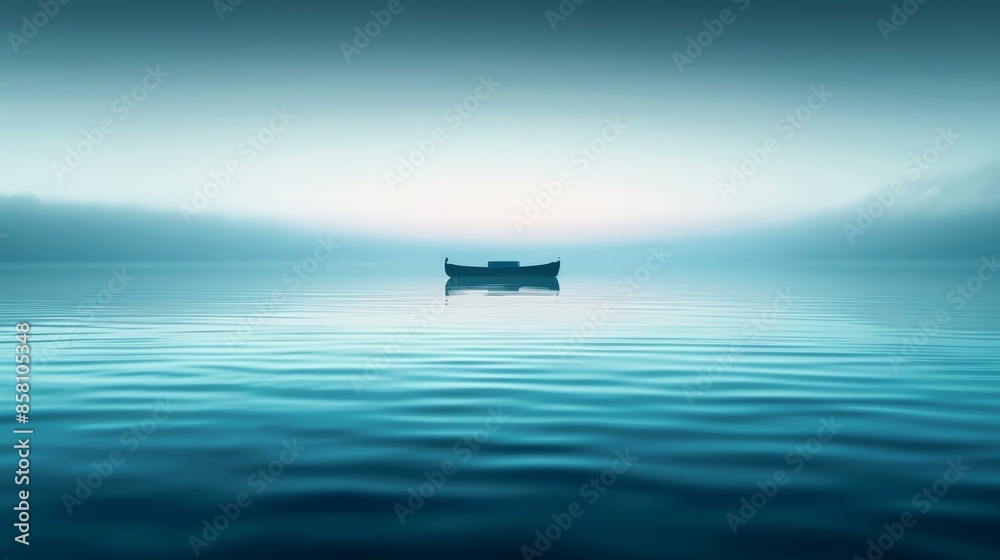 A soothing lake view with a gradient background transitioning from deep navy blue to gentle aqua A soothing lake view with a gradient background transitioning from deep navy blue to gentle aqua