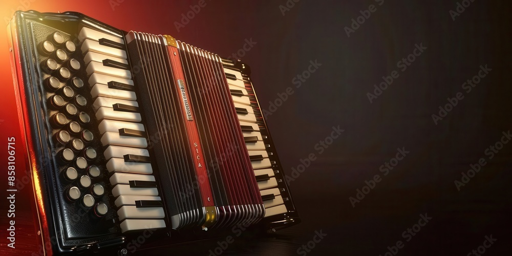 Fototapeta premium Vintage Accordion. Retro musical instrument concept