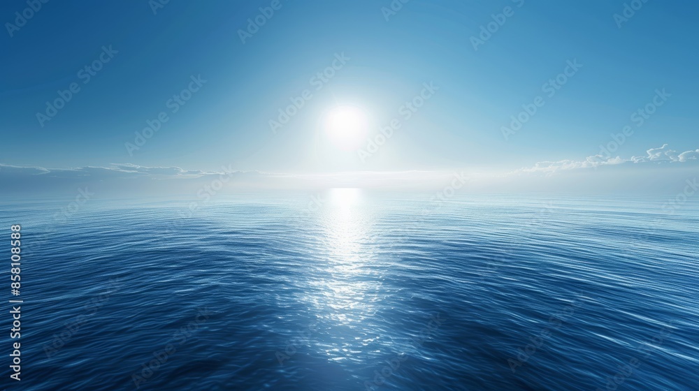 Fototapeta premium A gradient background moving from deep sapphire blue to light sky blue, ideal for a serene and peaceful design