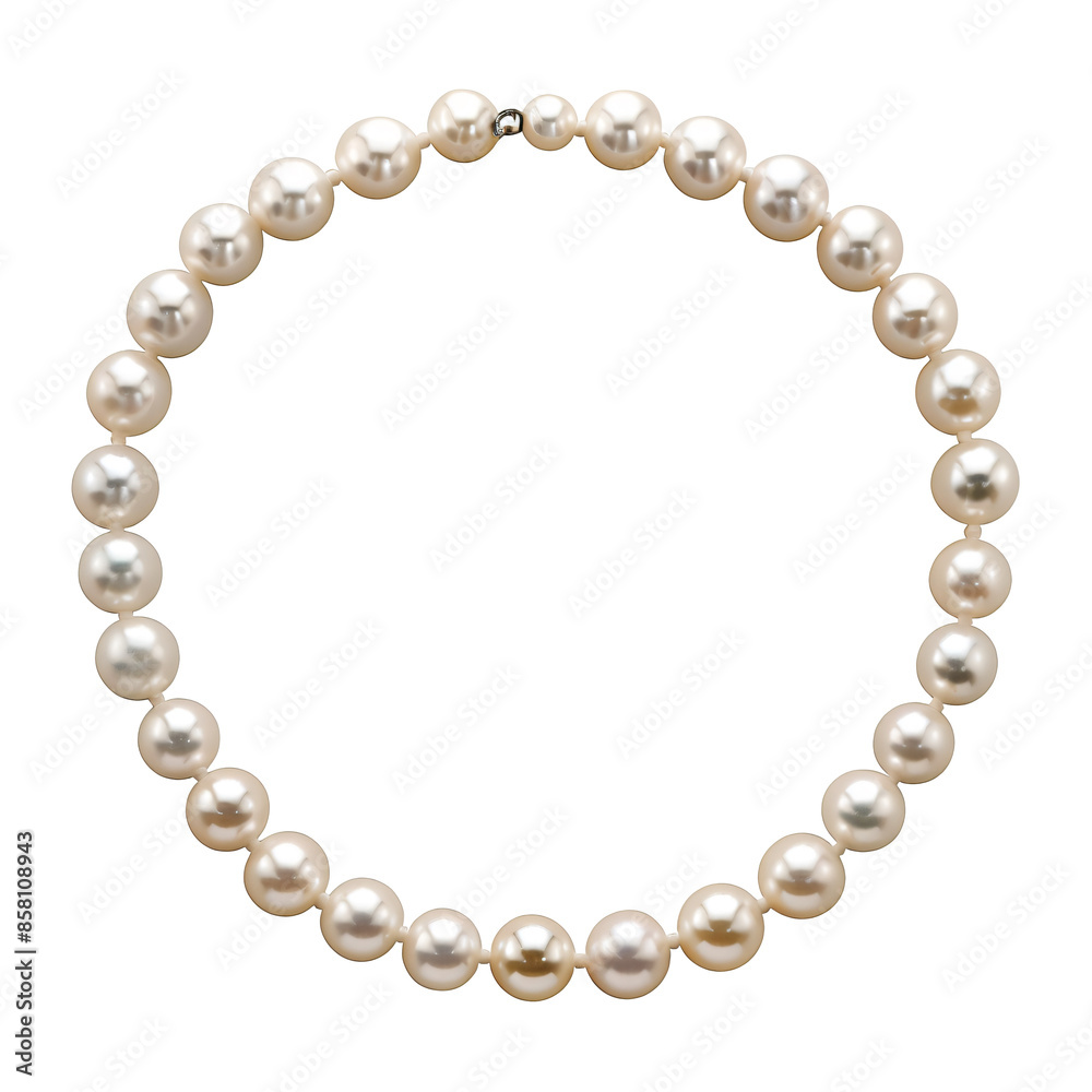 Elegant pearl necklace isolated on white and transparent background Elegant pearl necklace isolated on white and transparent background