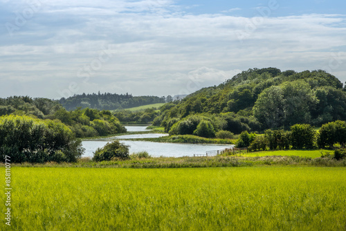 Tranquil Loch Fergus in South Ayrshire Scotland on a Late Summer Day photo