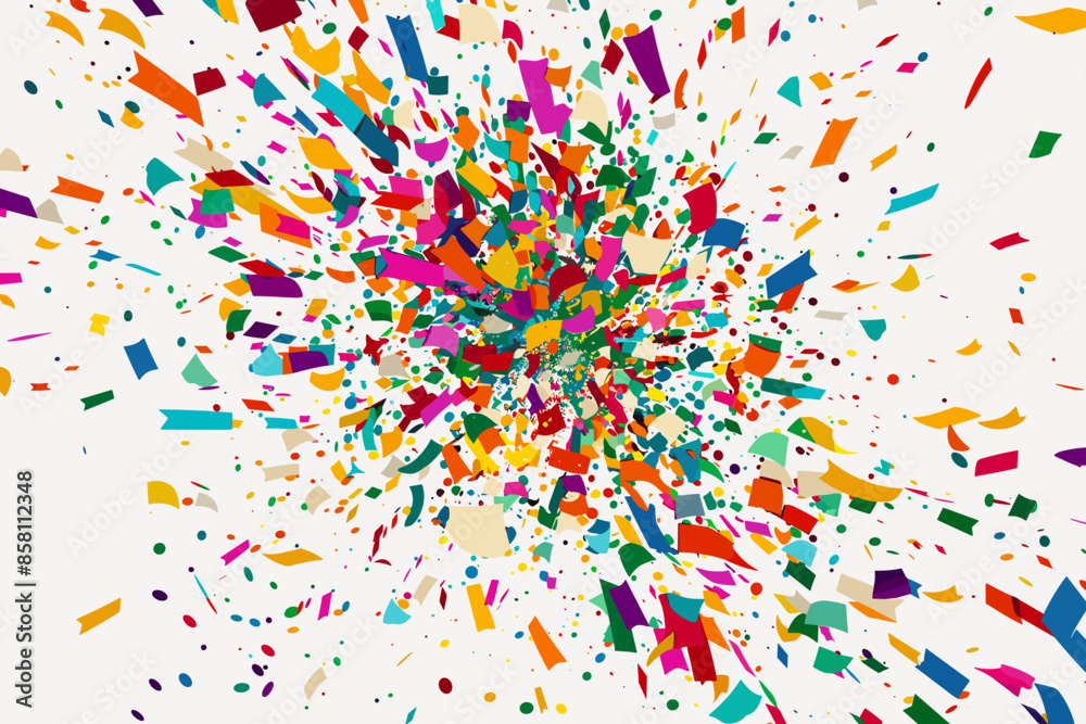 Colorful bright confetti isolated on a white background Festive vector illustration